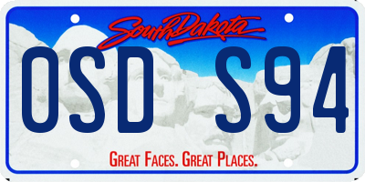 SD license plate 0SDS94