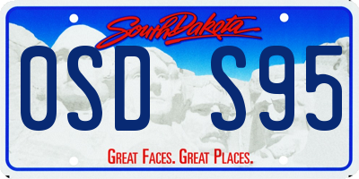 SD license plate 0SDS95