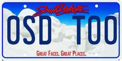SD license plate 0SDT00