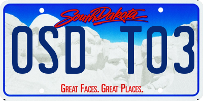 SD license plate 0SDT03