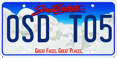 SD license plate 0SDT05