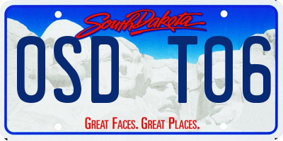 SD license plate 0SDT06