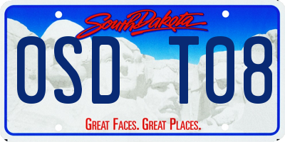 SD license plate 0SDT08