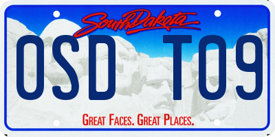 SD license plate 0SDT09
