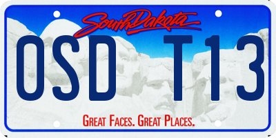 SD license plate 0SDT13