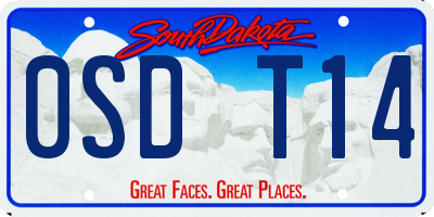 SD license plate 0SDT14