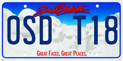 SD license plate 0SDT18