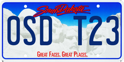 SD license plate 0SDT23