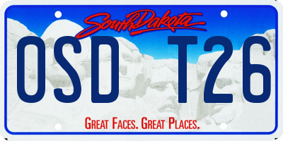 SD license plate 0SDT26
