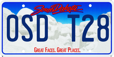 SD license plate 0SDT28