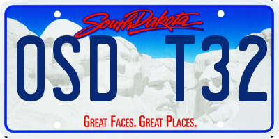 SD license plate 0SDT32