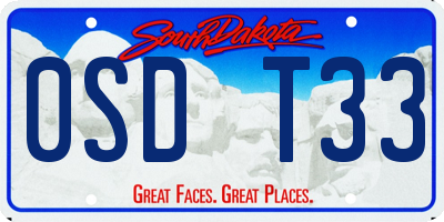 SD license plate 0SDT33
