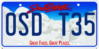 SD license plate 0SDT35