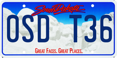SD license plate 0SDT36