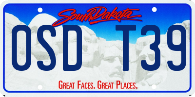 SD license plate 0SDT39