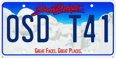 SD license plate 0SDT41