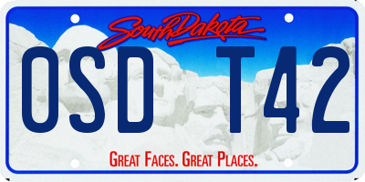 SD license plate 0SDT42