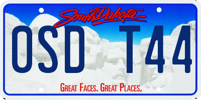 SD license plate 0SDT44
