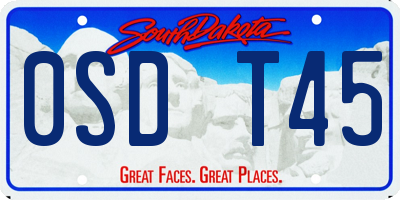 SD license plate 0SDT45