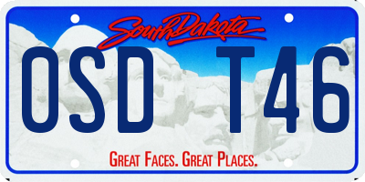 SD license plate 0SDT46