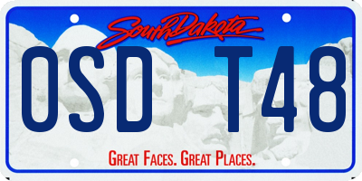 SD license plate 0SDT48