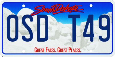 SD license plate 0SDT49