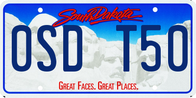 SD license plate 0SDT50