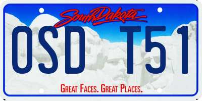 SD license plate 0SDT51