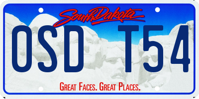 SD license plate 0SDT54