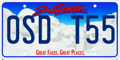 SD license plate 0SDT55