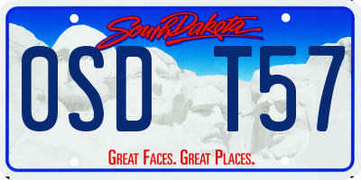 SD license plate 0SDT57