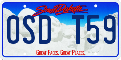 SD license plate 0SDT59