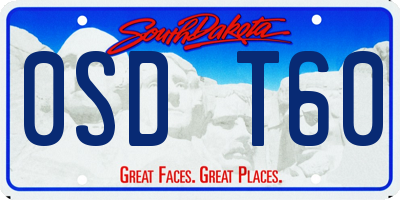 SD license plate 0SDT60