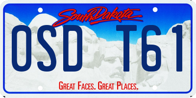 SD license plate 0SDT61