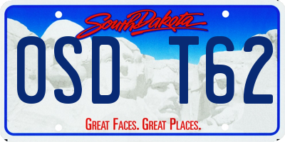 SD license plate 0SDT62