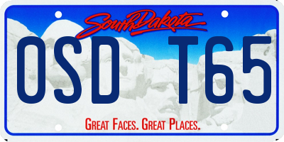SD license plate 0SDT65