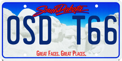SD license plate 0SDT66