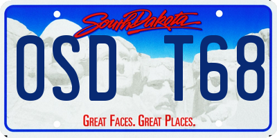 SD license plate 0SDT68