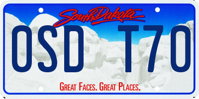 SD license plate 0SDT70