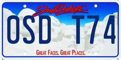 SD license plate 0SDT74