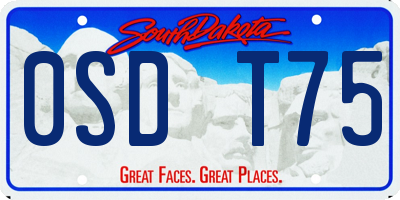 SD license plate 0SDT75