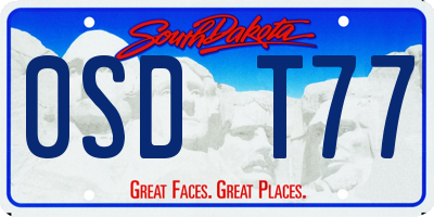 SD license plate 0SDT77