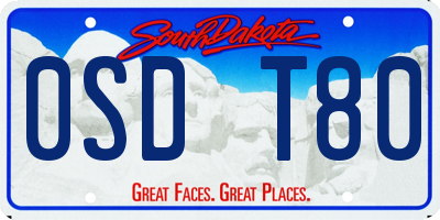 SD license plate 0SDT80