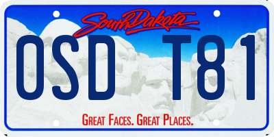SD license plate 0SDT81