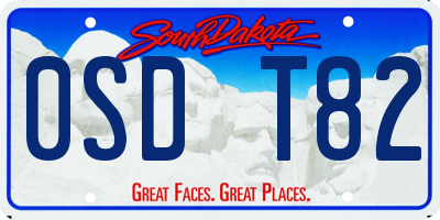 SD license plate 0SDT82