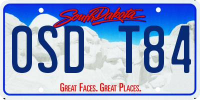 SD license plate 0SDT84