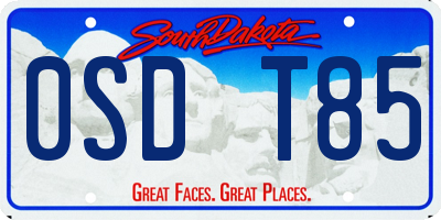 SD license plate 0SDT85