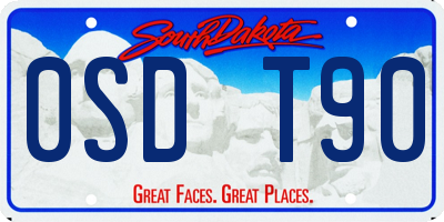 SD license plate 0SDT90