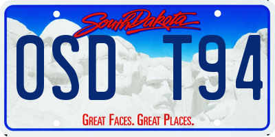 SD license plate 0SDT94