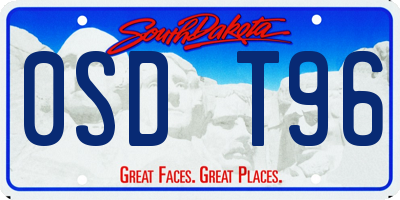 SD license plate 0SDT96
